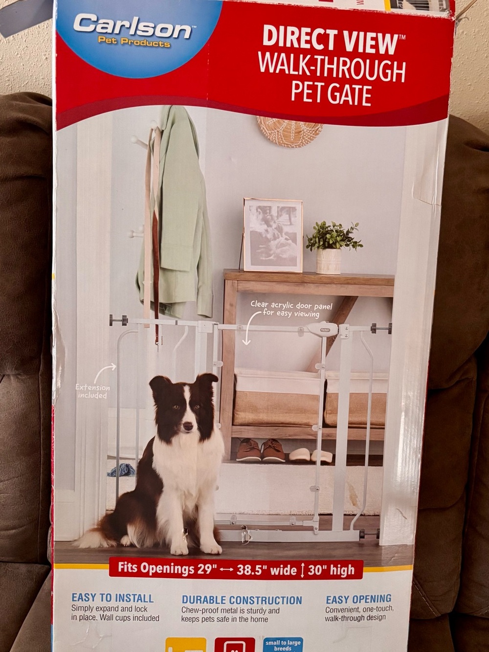 Direct View Walk-Through Pet Gate - White